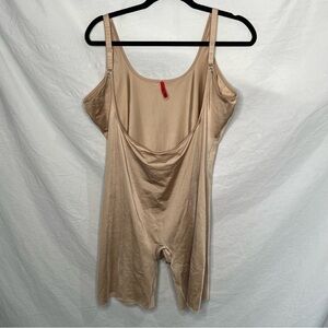 Spanx Slimplicity Open-Bust Mid Thigh Bodysuit 3X Nude Shape Wear Plus Size EUC